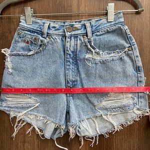 Vintage Hight Waist Jean Shorts Distressed
